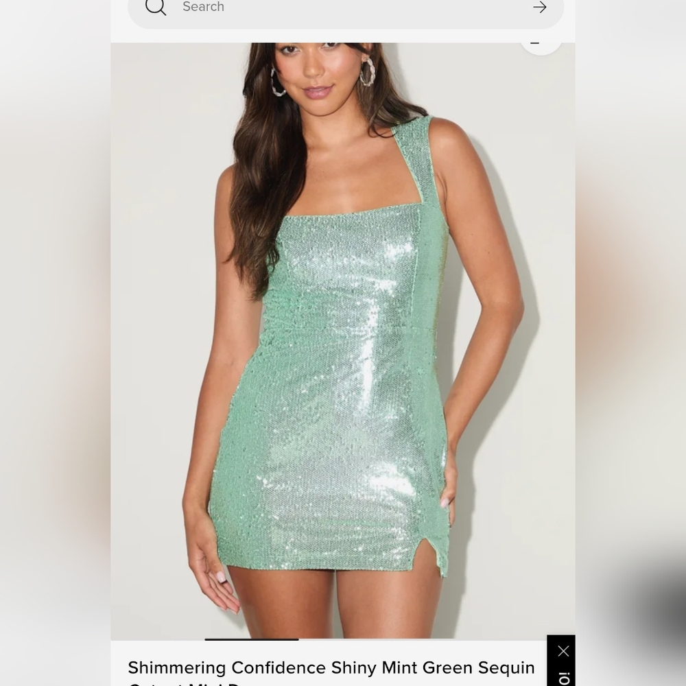 Lulu's Green Sequin Mini Dress